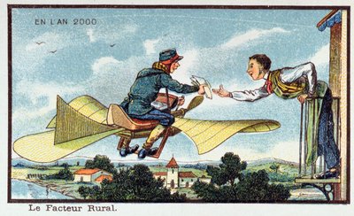 Der Landbriefträger im Jahr 2000, ca. 1913 von French School