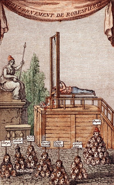 Die Hinrichtung von Robespierre am 28. Juli 1794 von French School