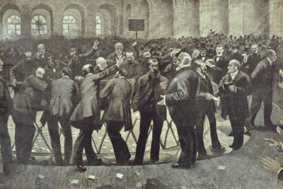 Die berühmte Corbeille an der Pariser Börse, ca. 1885 von French School