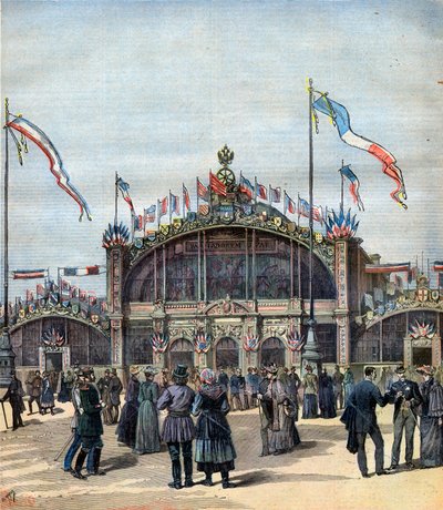 Die französische Ausstellung in Moskau (Mai-Okt 1892) Ansicht der Fassade. Illustration für Le Petit Journal von French School