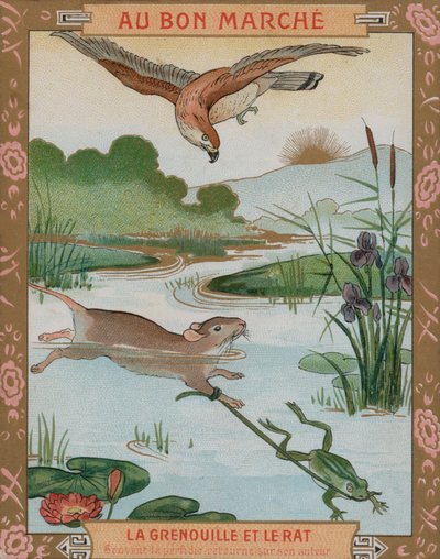Der Frosch und die Maus, eine von Äsops Fabeln von French School