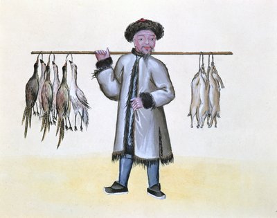 Der Wildhändler, aus einem Buch über die Straßenrufe von Peking, um 1785 von French School