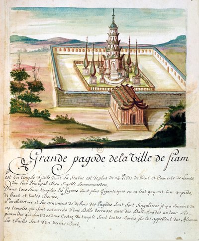 Die große Pagode von Siam, aus einem Bericht der Jesuiten in Siam, 1688 von French School