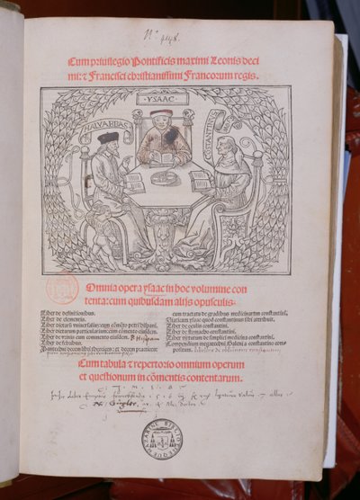 Die jüdischen Ärzte: Isaac, Constantine und Ali Abbas, veröffentlicht in Lyon, 1515 von French School