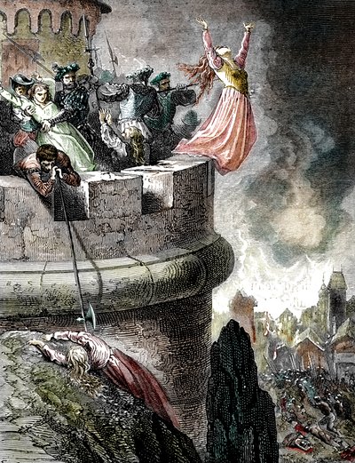 Das Massaker an den Waldensern von Mérindol im Jahr 1545, 1866 von French School