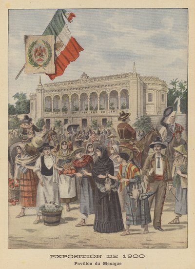 Der mexikanische Pavillon auf der Weltausstellung 1900 in Paris von French School