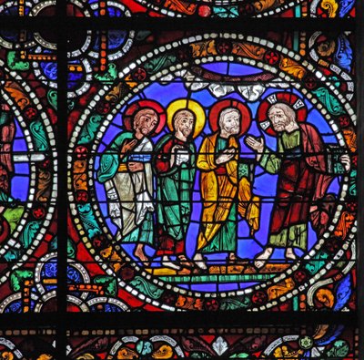 Das Passionsfenster: Christus steigt vom Berg Tabor herab von French School