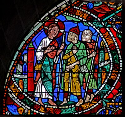 Das Passionsfenster: Emmaus - Weg nach Emmaus von French School