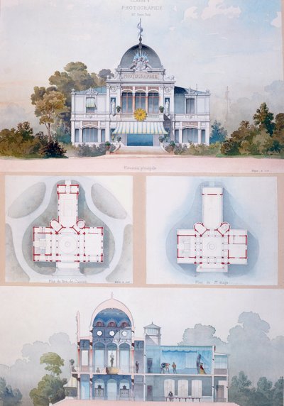 Der Pavillon der Fotografie auf der Pariser Weltausstellung 1867, ca. 1867 von French School