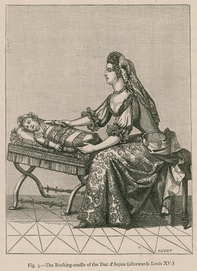Die Wiege des Herzogs von Anjou (später Ludwig XV) von French School