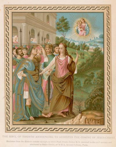 Die Sibylle von Tiburtis kündigt Augustus das Kommen von Jesus Christus an von French School