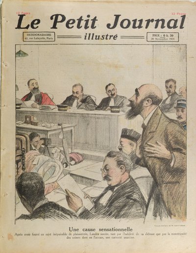 Der Prozess von Henri Désiré Landru (1869-1922) aus Le Petit Journal, 20. November 1921 von French School