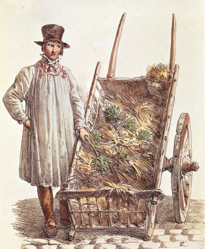 Der Artischockenverkäufer, Druck, Frankreich von French School