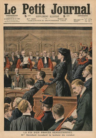 Das Ende eines sensationellen Prozesses, Marguerite Steinheil hört das Urteil, Titelillustration aus 