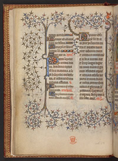 Das erste Blatt der Stunden des Kreuzes, Stundenbuch, Add MS 32454 f.8v, Frankreich von French School