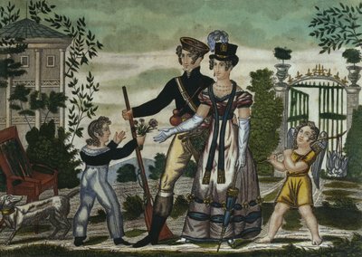 Die Jäger kehren zurück, Platte 4, frühes 19. Jahrhundert von French School