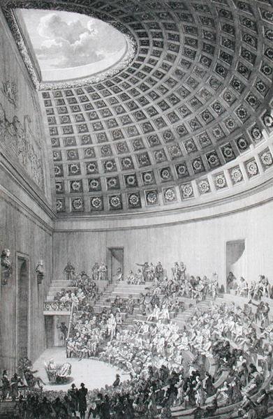 Der Hörsaal, modelliert nach dem Pantheon in Rom, aus 
