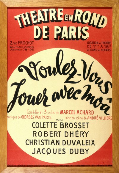 Das Theaterstück „Wollen Sie mit mir spielen?“ von Marcel Achard im Theater in Paris von French School