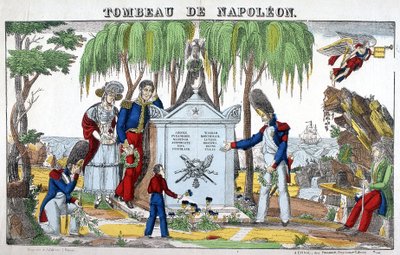 Das Grab von Napoleon Bonaparte auf der Insel St. Helena. Bild von Epinal von French School