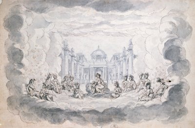 Theaterszene, spätes 17. Jahrhundert von French School