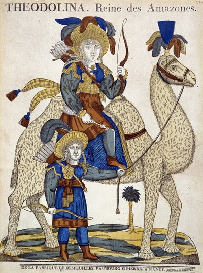 Theodolina, Königin der Amazonen. Bild von Epinal von French School