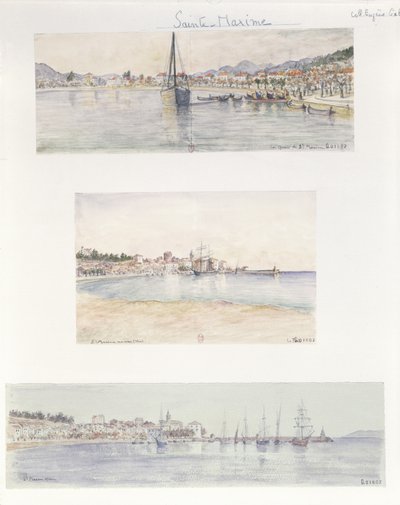 Drei Ansichten von Sainte Maxime von French School