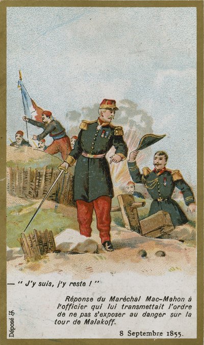 Sammelkarte mit einem Bild von Patrice de Mac-Mahon von French School