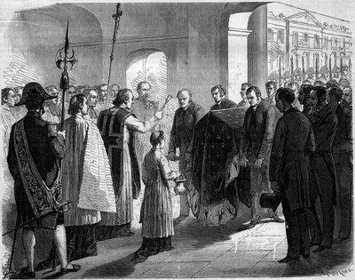 Überführung der Asche von Joseph Bonaparte (1768-1844), König von Neapel und Spanien und Bruder von Napoleon I., in die Kirche der Invaliden, Paris von French School