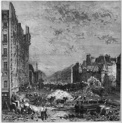Umgestaltung von Paris unter dem Zweiten Kaiserreich: Arbeiten an den Haussmann-Boulevards. Eröffnung des neuen Abschnitts zwischen der Rue Hautefeuille und der Rue de l