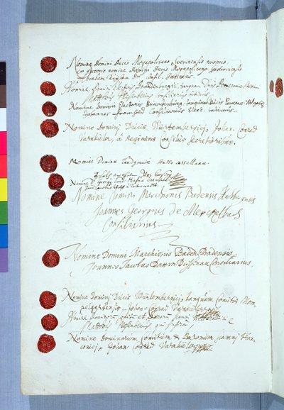 Westfälischer Friede, unterzeichnet in Münster 24. Oktober 1648 von French School