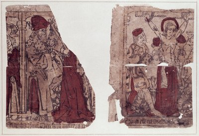 Zwei Szenen des Martyriums der hl. Regina (gest. ca. 286) von French School