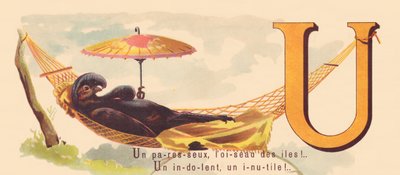 U: Ein Fauler, der Vogel der Inseln! Ein Indolenter, ein Nutzloser! von French School