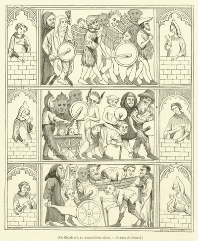 Ein Charivari im 14. Jahrhundert, Roman de Fauvel von French School