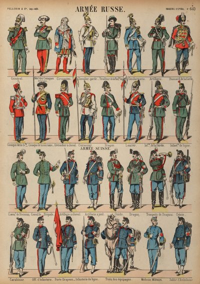 Uniformen der russischen und schweizerischen Armeen von French School