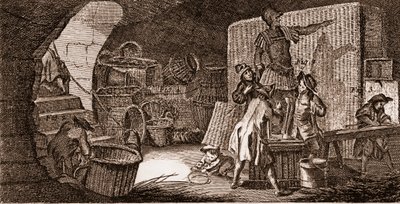 Korbmacher - Werkzeuge - „Die große Enzyklopädie, oder Wörterbuch der Wissenschaften, Künste und Berufe“ von Denis Diderot (1713-1784) und Jean d