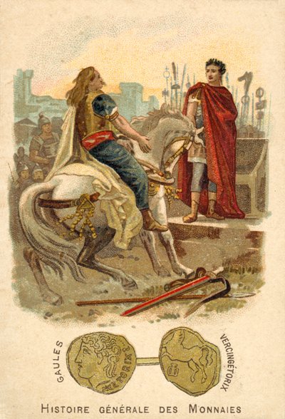Vercingetorix unterwirft sich Julius Caesar, 52 v. Chr. von French School