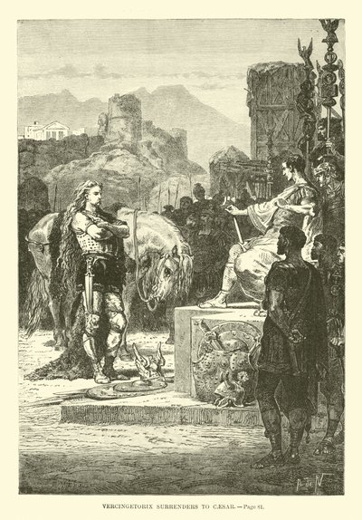 Vercingetorix ergibt sich Cäsar von French School