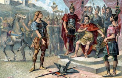 Vercingetorix, gallischer Anführer, ergab sich Julius Caesar im Jahr 52 v. Chr. von French School