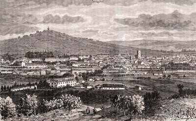 Vesoul - Gemeinde im Grand Est von Frankreich, Präfektur des Departements Haute-Saone in der Region Bourgogne-Franche-Comte - Gravur in „France illustree: geography, history, statistical administration“ von V.-A. Malt-Brown. 1884 von French School