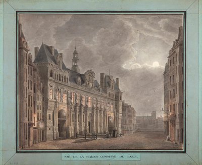 Ansicht des Maison Commune von Paris, zwischen 1790-95 von French School