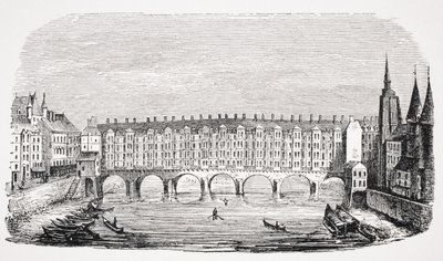Ansicht der alten Pont-au-Change, aus einem Stich der 
