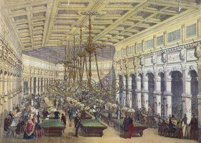 Blick auf das Innere des Grand Cafe Parisien, Paris, graviert von Thibault, 1855 von French School