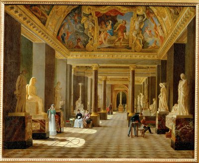 Ansicht des Saals der Jahreszeiten im Louvre von French School