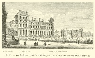 Ansicht des Louvre, Flussseite, 1650, nach einem Stich von Israel Sylvestre von French School