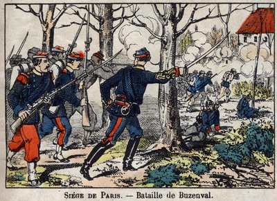 Krieg von 1870 zwischen Frankreich und Preußen: Schlacht von Buzenval in der Region Paris am 19.01.1871 von French School