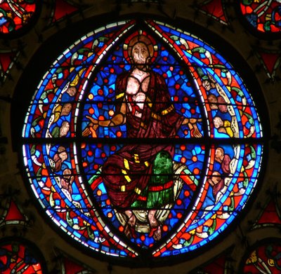 Fenster Ww mit Darstellung von Christus im Jüngsten Gericht von French School