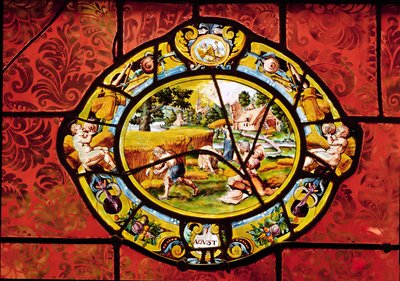 Fenster, das August darstellt, aus Montigny von French School