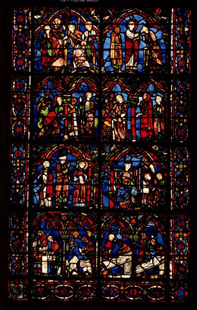 Fenster mit Szenen aus dem Leben des Hl. Cheron von French School