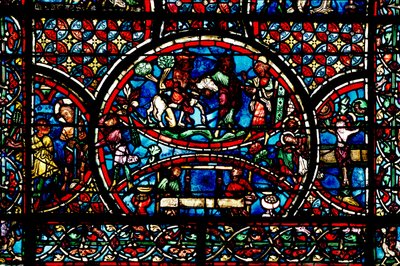 Fenster mit dem barmherzigen Samariter und der Weberzunft von French School
