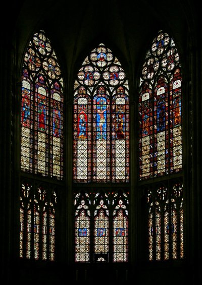 Fenster, Darstellung des Ostendes mit Bandfenstern von French School